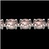 Image 1 : 23 ctw Morganite Eternity Designer Bracelet 14k White Gold - REF-232X8A