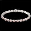 Image 2 : 23 ctw Morganite Eternity Designer Bracelet 14k White Gold - REF-232X8A