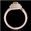 Image 2 : 2.11 ctw Certified SI/I Fancy Intense Yellow Diamond Ring 10k Rose Gold - REF-259X3A