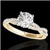 Image 1 : 1.25 ctw Certified Diamond Solitaire Ring 10k Yellow Gold - REF-190R9K