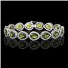 Image 1 : 19.7 ctw Tourmaline & Diamond Micro Pave Halo Bracelet 10k White Gold - REF-361H3R