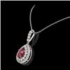 Image 3 : 4.97 ctw Certified Ruby & Diamond Victorian Necklace 14K White Gold - REF-160K2Y