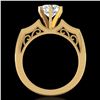 Image 1 : 1.51 ctw VS/SI Diamond Solitaire Art Deco Ring 18k Yellow Gold - REF-442K5Y
