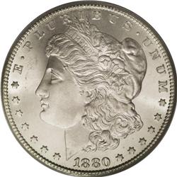 1880-CC S$1 8 Over High 7 MS67 PCGS. Jackson Hole. VAM