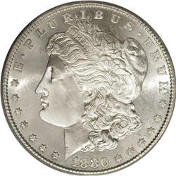 1880-S S$1 8 Over 7 MS67 PCGS. VAM-9. A Top 100 Variet