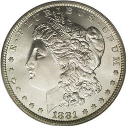 1881-O S$1 MS66 PCGS. Several die cracks can be seen o