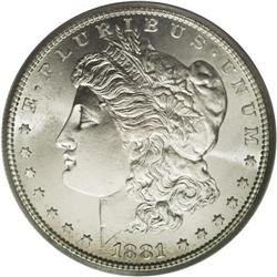 1881-S S$1 MS68 PCGS. An MS68 1881-S Morgan dollar--am