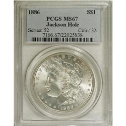 1886 S$1 MS67 PCGS. Well struck and untoned, with a mi