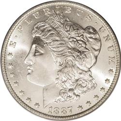 1887-O S$1 MS66 PCGS. Brilliant and sharply struck wit