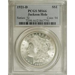 1921-D S$1 MS66 PCGS. Well struck with exceedingly fro