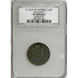 (1670-75) FARTH St. Patrick Farthing--Corroded--NCS. V