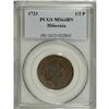 Image 1 : 1723 1/2P Hibernia Halfpenny MS64 Brown PCGS. No stop