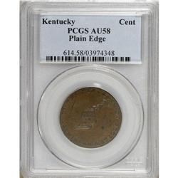 (1792-94) TOKEN Kentucky Token, Plain Edge AU58 PCGS.