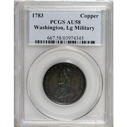 1783 1C Washington & Independence Cent, Large Military