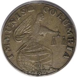 1787 PIECE Immunis Columbia Piece, Eagle Reverse XF45