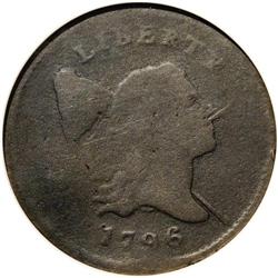 1796 1/2 C With Pole--Corroded, Damaged--ANACS. Good D