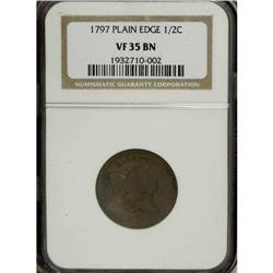 1797 1/2 C Plain Edge VF35 NGC. C-2, B-2, R.3. This mo