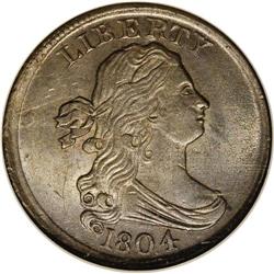 1804 1/2 C Plain 4, No Stems MS64 Brown NGC. C-13, B-1