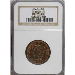 1848 1C MS65 Red and Brown NGC. N-29, Low R.3. Grellma