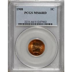 1908 1C MS66 Red PCGS. This lustrous Premium Gem is ri