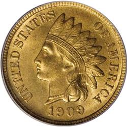 1909-S 1C MS65 Red PCGS. An attractive red-orange exam