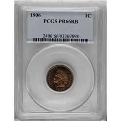 1906 1C PR66 Red and Brown PCGS. Cherry-red, gold, and