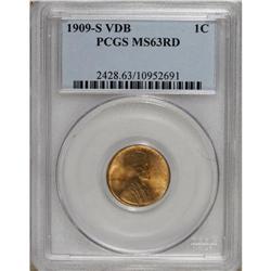 1909-S VDB 1C MS63 Red PCGS. This lovely yellow-gold k