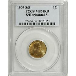 1909-S 1C S Over Horizontal S MS64 Red PCGS. FS-012.3.