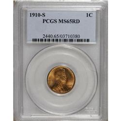 1910-S 1C MS65 Red PCGS. This lustrous branch mint Gem