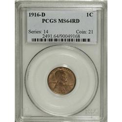 1916-D 1C MS64 Red PCGS. Campfire-red, ruby, and aqua