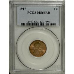 1917 1C MS66 Red PCGS. Fire-red and pale olive alterna