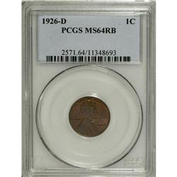 1926-D 1C MS64 Red and Brown PCGS. Cherry-red and gunm