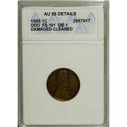 1955/55 1C Doubled Die Obverse--Damaged, Cleaned--ANAC