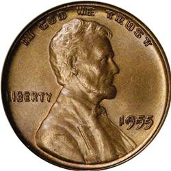 1955/55 1C Doubled Die Obverse MS65 Brown NGC. FS-101.