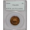 Image 1 : 1864 2C Large Motto MS64 Red PCGS. A beautiful brick-r