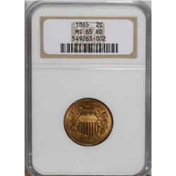 1865 2C MS65 Red NGC. Fancy 5. This boldly struck Gem