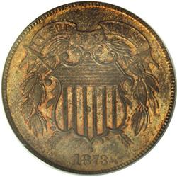 1873 2C Closed 3 PR64 Brown PCGS. Well struck and nice