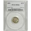 Image 1 : 1870 3CN MS66 PCGS. Sharply struck, save for some of t