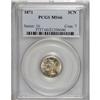 Image 1 : 1871 3CN MS66 PCGS. Boldly struck save for the leftmos