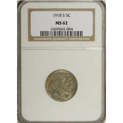 1918-S 5C MS62 NGC. Typically struck with soft definit