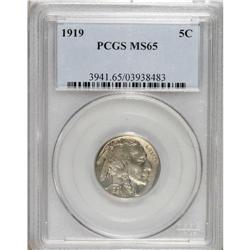 1919 5C MS65 PCGS. This boldly struck and handsome Gem