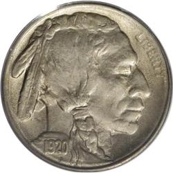 1920-S 5C MS64 PCGS. The bright satiny luster is overl