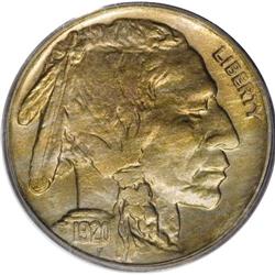 1920-S 5C MS64 PCGS. Streaky reddish-gold toning alter