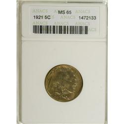 1921 5C MS65 ANACS. Warm golden patina graces the peri