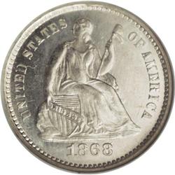 1868 H10C MS66 NGC. The 1868, with a business strike m
