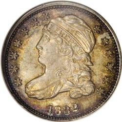 1832 10C MS64 NGC. JR-4, R.3. Dove-gray, rose-gold, an