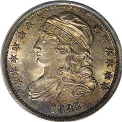 1833 10C Last 3 High MS64 PCGS. JR-5, R.1. A popular G