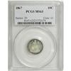 Image 1 : 1867 10C MS63 PCGS. Crisply struck and nicely preserve