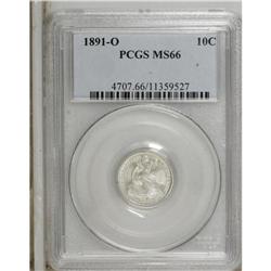 1891-O 10C MS66 PCGS. Frosty and essentially untoned w