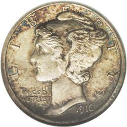 1916-D 10C MS64 Full Bands NGC. While many examples of